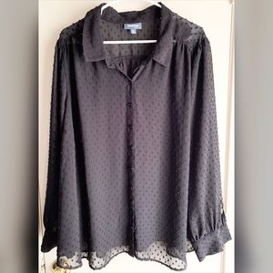 ModCloth Sheer Dot Textured Blouse